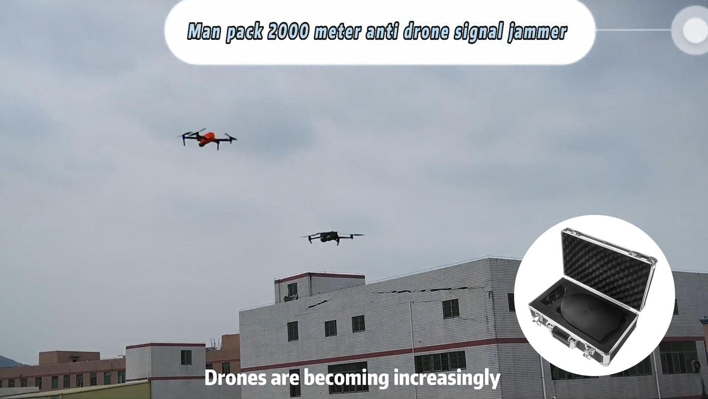 Brouilleur de signal anti-drone Man Pack 2000 mètres